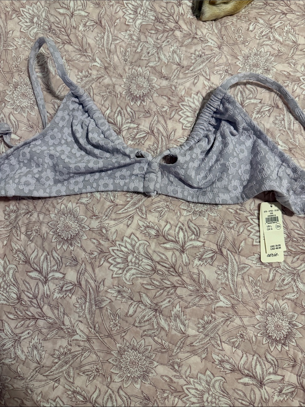 Women’s Floral Lace TOP ONLY - Light Lavender - Picture 1 of 3